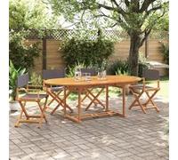vidaXL Chaises de jardin pliantes 4 pcs. Tissu gris foncé