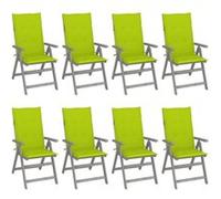 vidaXL Tuinstoelen 8 st verstelbaar met kussens acaciahout grijs3075152 Gris