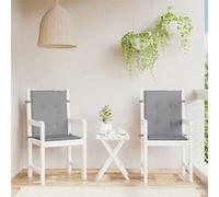 Vidaxl Coussins De Chaise De Jardin À Dossier Bas Lot De 2 Gris
