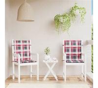 vidaXL Tuinstoelkussens 2 st 100x50x3 cm oxford stof ruitpatroon rood314152 Multicolore G