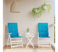 vidaXL Tuinstoelkussens 2 st hoge rug 120x50x3 cm stof blauw43183 Bleu G