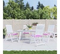 vidaXL Lot de 4 Coussins de Chaise de Jardin, Galettes de Siège Antidérapantes, Décoration Terrasse Patio Extérieur, Rose 50x50x4 cm Tissu