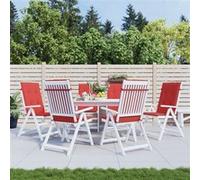 vidaXL Coussins de chaise haute 314110 - Lot de 6 tissu 120x50x3 cm Rouge