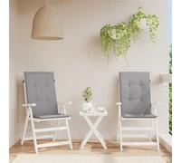 vidaXL Coussins de jardin à dossier haut - Lot de 2 - Gris