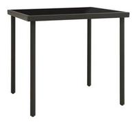 vidaXL Table de jardin 80x80x72 cm en verre et acier anthracite