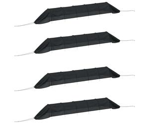 vidaXL Tunnel en filet 4 pcs. noir acier et polyéthylène
