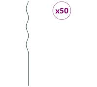 vidaXL Tuteurs pour plantes, 50 pièces, vert, 110 x 0,6 x 0,6 cm, acier
