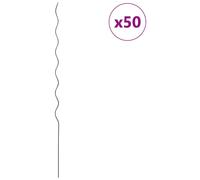 vidaXL Tuteurs pour plantes, 50 pièces, vert, 150 x 0,6 x 0,6 cm, acier