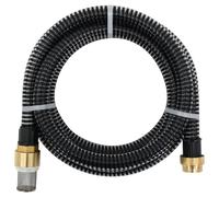 vidaXL Tuyau d'Aspiration avec Raccords en Laiton Pompe de Jardin Tuyau d'Arrosage Installations d'Eau Domestique Filtres à Eau Noir 1,1" 4 m PVC