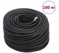 vidaXL Tuyau d'Air Hybride, Tuyau Pneumatique de Compresseur, Flexible d'Air du Compresseur, Tuyau à Air Comprimé de Sécurité, Noir 0,6 100 m Caoutchouc et PVC Noir G