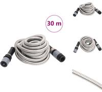 vidaXL Tuyau d'arrosage avec buse de pulvérisation Argenté 0,6" 30 m Inox - Tuyaux d'arrosage