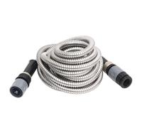 vidaXL Tuyau d'arrosage 0,6" 30 m avec buse de pulvérisation Acier inoxydable Argenté