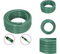 vidaXL Tuyau d'arrosage avec kit de raccords vert 0,6" 50 m PVC - Tuyaux d'arrosage