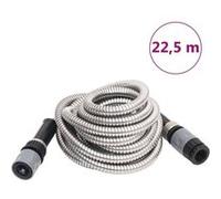vidaXL Tuyau d'arrosage avec buse de pulvérisation Argenté 0,6" 22,5 m Acier inoxydable