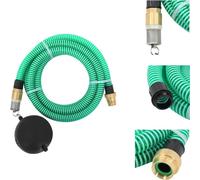 vidaXL Tuyau d'aspiration avec raccords en laiton Vert 1,1" 20 m PVC - Tuyaux d'arrosage