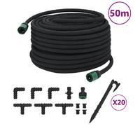 vidaXL Tuyau d'égouttage noir 0,6" 50 m caoutchouc