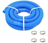 vidaXL Tuyau de piscine - Tuyau de pompe 38 mm 6 m bleu avec colliers de serrage