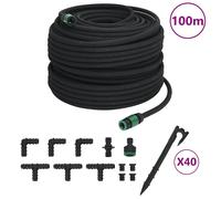 vidaXL Tuyau d'égouttage noir 0,6" 100 m caoutchouc