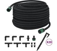 vidaXL Tuyau d'égouttage noir 0,6" 50 m caoutchouc