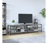 vidaXL Tv-meubel 200x30x50 cm bewerkt hout metaal grijs sonoma eiken826762 Gris G
