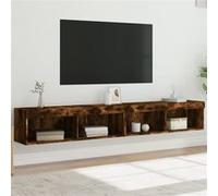 vidaXL Tv-meubels met LED-verlichting 2 st 100x30x30 cm gerookt eiken837164 chêne G