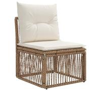 Canapé sans accoudoirs VidaXL, beige, en polyrotin