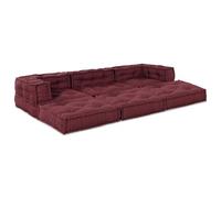 vidaXL Unité de canapé modulaire 3 pcs Marron Tissu, Canapé Moderne, Tissu Respirant, siège Flexible, Meuble Lounge Adaptable, Design Minimaliste, idéal pour Tous