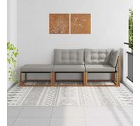 vidaXL Unité de canapé sectionnel 3 Pièce Naturel Bois d'Acacia Massif