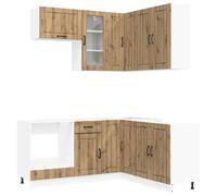 vidaXL Unité de Cuisine Lucca 8 pcs Chêne Artisanal Bois d'ingénierie, Rangement Cuisine, Solution compacte, Organisateur Moderne, Armoire Fonctionnelle, unité Ajustable, Gain de Place Urbain