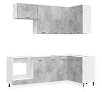 vidaXL Unité de Cuisine Lyon 8 pc Gris béton Bois d'ingénierie