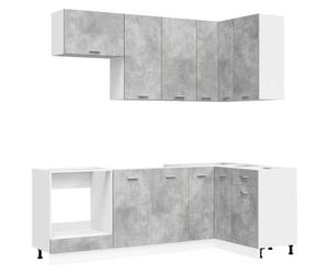 vidaXL Unité de Cuisine Lyon 8 pc Gris béton Bois d'ingénierie
