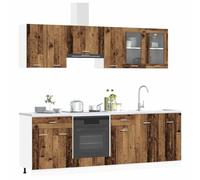 vidaXL Unité de Cuisine Lyon 8 pcs Bois d'ingénierie, Rangement de Cuisine Personnalisable, Meubles Modernes, Installation Simple, mobilier Multifonction, Solutions de Rangement