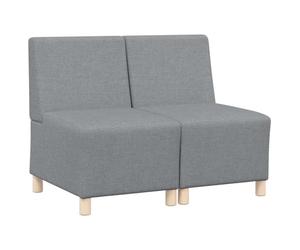 vidaXL Unité de Sofa Modulaire sans Accoudoirs 2 pc Gris Clair Tissu