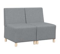 vidaXL Unité de Sofa Modulaire sans Accoudoirs 2 pcs Gris Clair, Salon, Canapé Modulaire Moderne, Tissu, Coussin Aéré, Assise Intérieure, Design Stylé Minimaliste