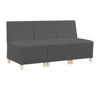 vidaXL Unité de Sofa Modulaire sans Accoudoirs 3 pcs Gris foncé, Salon, Moderne, Durable, sièges modulaires, Cadre en contreplaqué, canapé Confortable, Design Urbain, Pratique