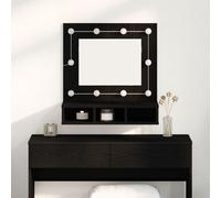 vidaXL Unité de vanité chêne noir Chêne noir Bois Taille moyenne Miroir