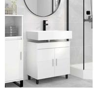 vidaXL Unité de vanité de salle de bain Blanc brillant 60 x 35 x 60 cm 889399