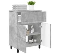 vidaXL Unité de vanité de Salle de Bain Gris béton 60 x 35 x 80 cm,