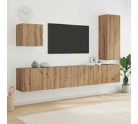 vidaXL Unité murale de TV 5 pcs Chêne artisanal Bois d'ingénierie
