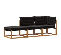 vidaXL Unités de sofa sectionnel d'extérieur 3 Pièce Naturel