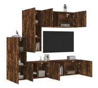 vidaXL Unités murales TV 5 pcs - Chêne fumé