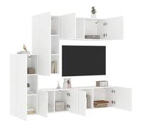 vidaXL Unités murales TV 5 pcs - Blanc