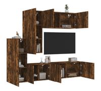 vidaXL Unités murales TV 5 pcs - Chêne fumé