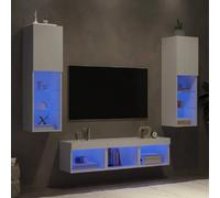 vidaXL Unités murales TV avec LED - 5 pcs - Blanc