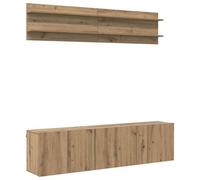 Vidaxl Unites Tv Montage Mural 6 Pcs Chêne Artisanal Bois D'ingénierie