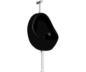 vidaXL Urinoir mural avec robinet de chasse d'eau Céramique noire