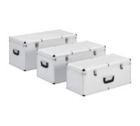 vidaXL Valises de rangement 3 pcs. argent aluminium