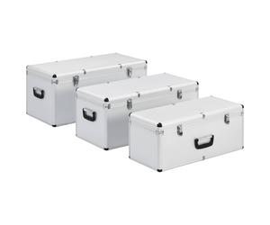vidaXL Valises de rangement 3 pcs. argent aluminium