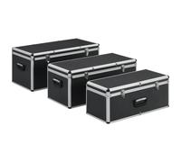 vidaXL Valises de rangement 3 pcs. noir aluminium