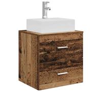 vidaXL Vanité de lavabo Mural Bois Ancien 49,5 x 41 x 62,5 cm, Meuble sous-Vasque Moderne, Rangement Gain de Place, fixé au Mur, Bois conçu pour Un intérieur stylé